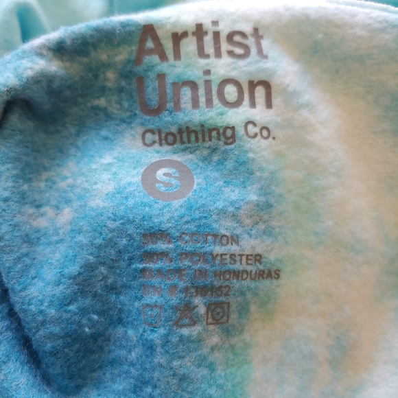 Artist Union Tie Dye Hoodie Blue/Green Size S - Picture 6 of 6